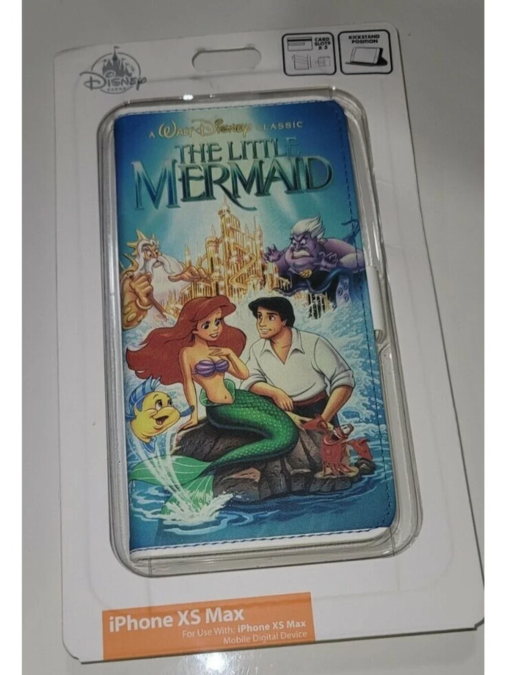DISNEY THE LITTLE MERMAID VHS FOLIO APPLE IPHONE XS MAX CELLPHONE WALLET CASE